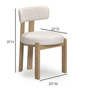 TOV Furniture Odessa dining side chair with wooden legs and upholstered seat, modern design perfect for dining rooms