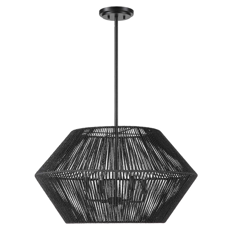 Suva - 4 Light Rope Pendant - Black