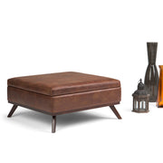 Owen - Multifunctional Square Coffee Table Storage Ottoman - R&R Furniture Gallery (Fountain Valley, CA)