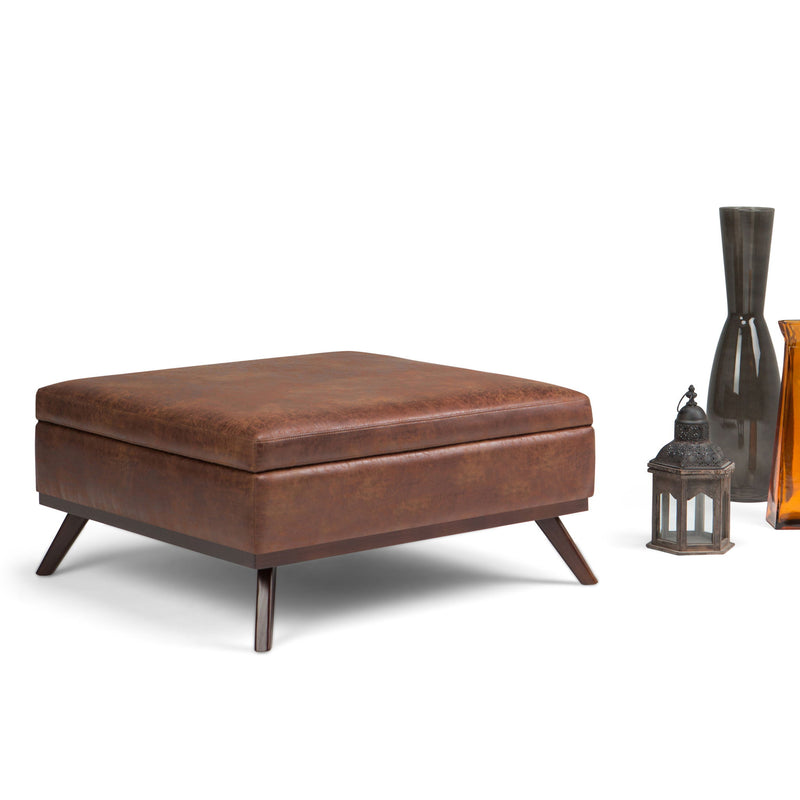 Owen - Multifunctional Square Coffee Table Storage Ottoman - R&R Furniture Gallery (Fountain Valley, CA)