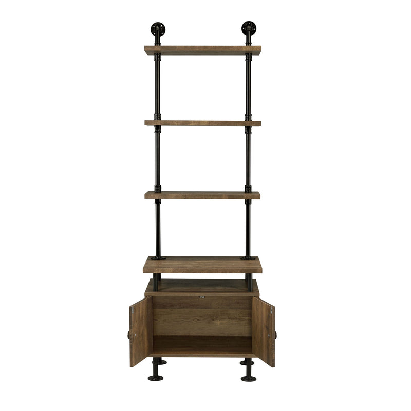 Ensata II - TV Stand Side Pier - Rustic Oak & Black - R&R Furniture Gallery (Fountain Valley, CA)