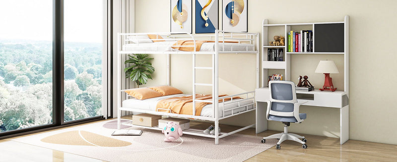 Metal Bunk Bed With Shelf And Guardrails - R&R Furniture Gallery (Fountain Valley, CA)