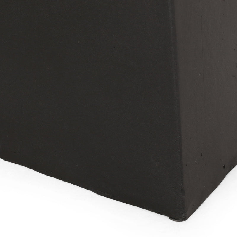 Black outdoor side table from Noble House, patio end table with a sleek design for outdoor living spaces.