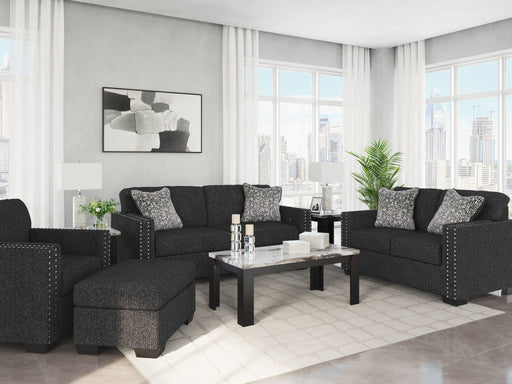 Benchcraft Jasmine Peaks living room set with stationary chair and ottoman, featuring plush upholstery and modern design.
