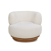 Fuji - 360 Swivel Low Barrel Back Accent Chair - Ivory White - R&R Furniture Gallery (Fountain Valley, CA)
