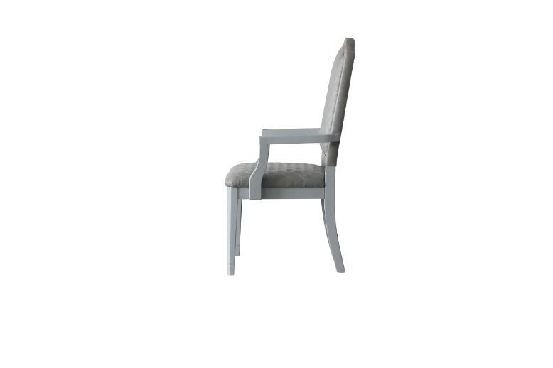 House Marchese - Arm Chair (Set of 2) - Two Tone Gray Fabric & Pearl Gray - R&R Furniture Gallery (Fountain Valley, CA)