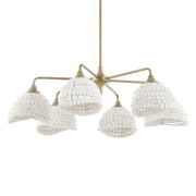 Uttermost Biddeford 6-light beaded pendant in white, showcasing elegant hanging pendant lighting with beaded design.