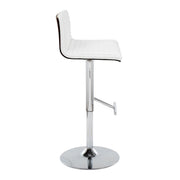 Lumi Source Mason contemporary adjustable barstools with swivel, straight T-footrest, set of 2, featuring modern design and wood finish.