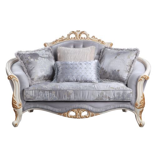 Galelvith - Loveseat With 4 Pillows - Gray Fabric - R&R Furniture Gallery (Fountain Valley, CA)