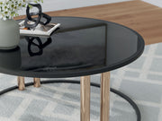 Hannerly - Occasional Table Set (Set of 3) - Black / Gold Finish - R&R Furniture Gallery (Fountain Valley, CA)