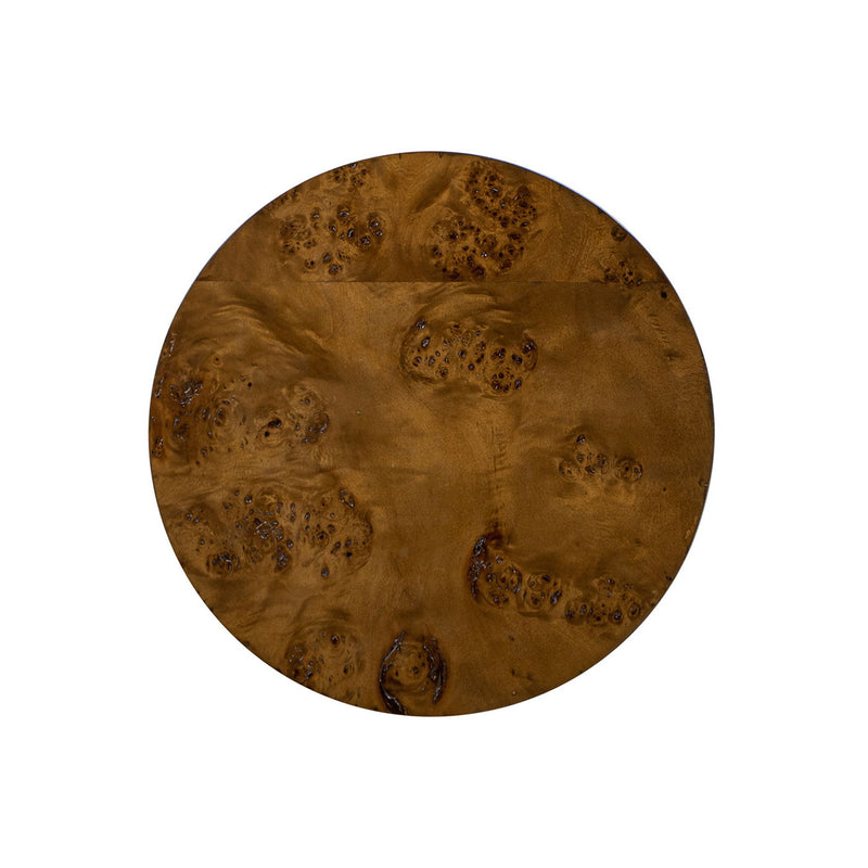 Bolin - Round Pillar Burl Accent Side Table - Walnut Brown - R&R Furniture Gallery (Fountain Valley, CA)