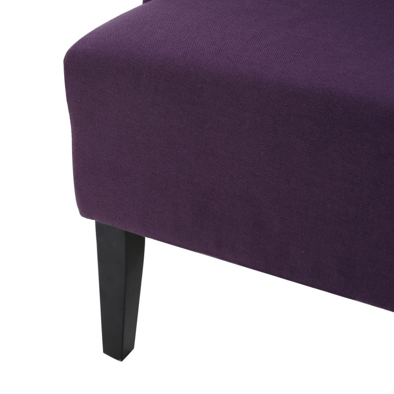 Fabric Dining Chair With High Back And Birch Wood Legs - Plum - R&R Furniture Gallery (Fountain Valley, CA)