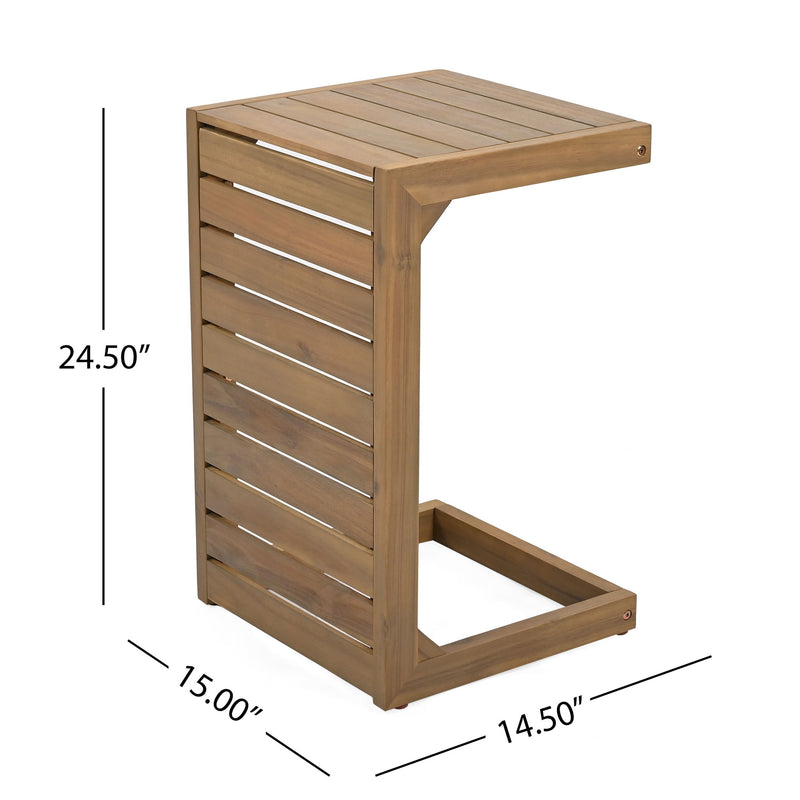 Aluminum Outdoor C - Shaped Side Table For Patio - R&R Furniture Gallery (Fountain Valley, CA)