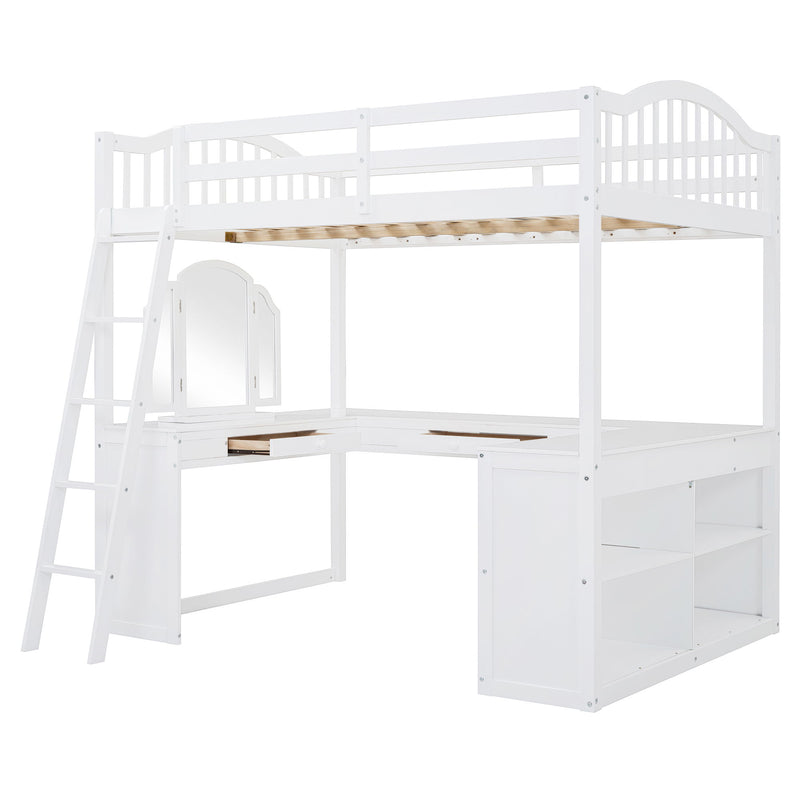 Loft Bed With Drawers, Cabinet, Shelves With Desk - R&R Furniture Gallery (Fountain Valley, CA)
