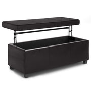 Avalon - Lift Top Rectangular Storage Ottoman - Tanners Brown - R&R Furniture Gallery (Fountain Valley, CA)