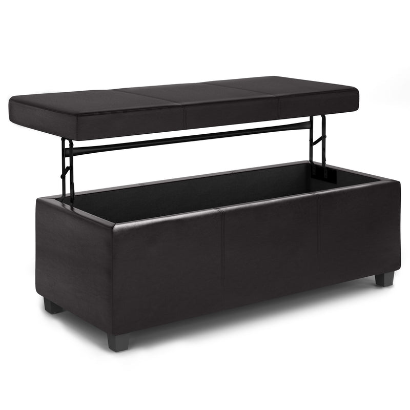 Avalon - Lift Top Rectangular Storage Ottoman - Tanners Brown - R&R Furniture Gallery (Fountain Valley, CA)
