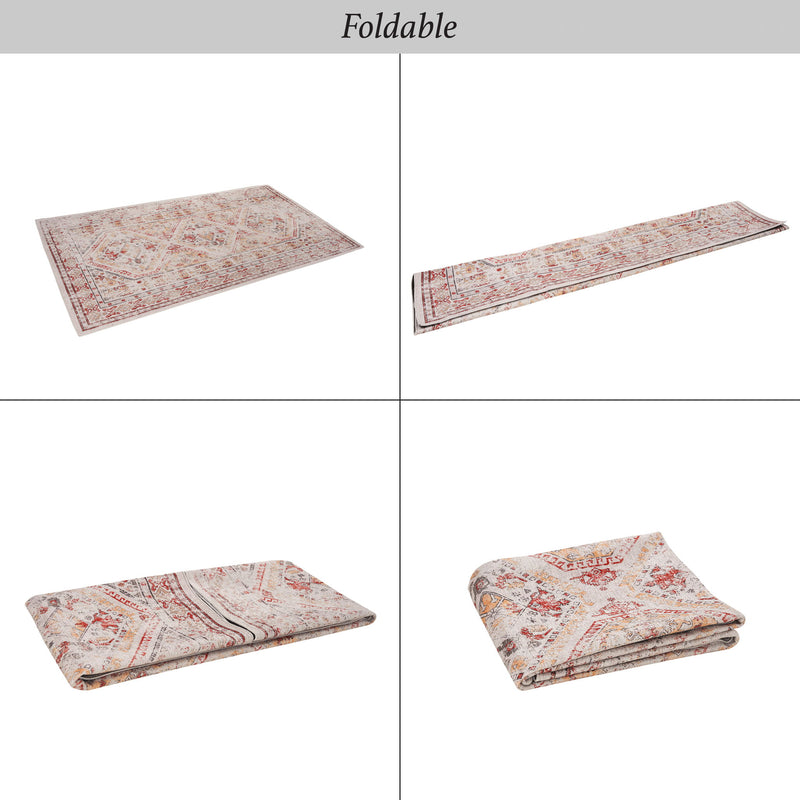 Maval - 6' X 9' Washable Area Rug - Beige - R&R Furniture Gallery (Fountain Valley, CA)