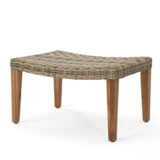 Outdoor Rattan Wicker Ottomans - Gray - R&R Furniture Gallery (Fountain Valley, CA)