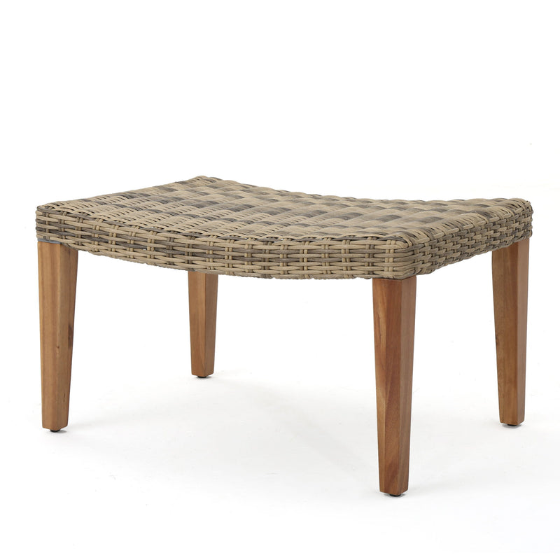 Outdoor Rattan Wicker Ottomans - Gray - R&R Furniture Gallery (Fountain Valley, CA)