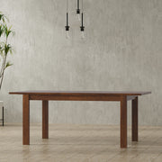 Wilson handcrafted dining table by Simpli-Home, showcasing a sturdy wooden surface and elegant design for dining rooms.
