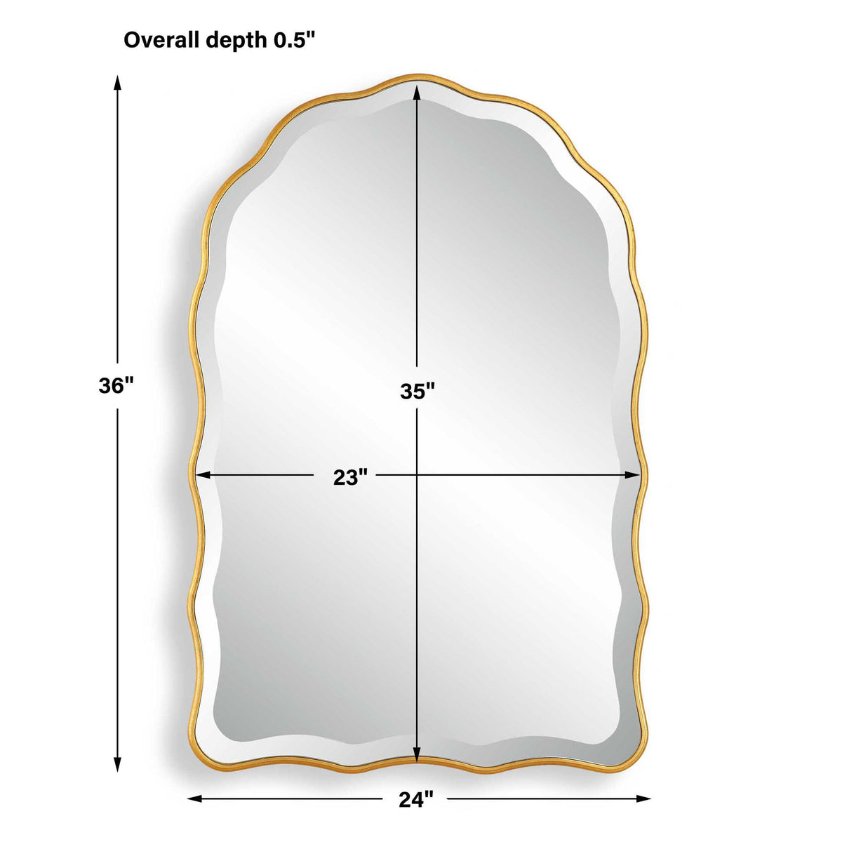 Arch Top Mirror - Gold