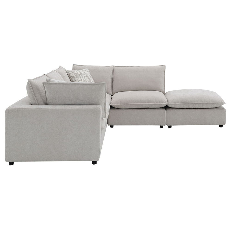 Marisa - Modular Left Facing Loveseat With 2 Pillows - Beige Boucle - R&R Furniture Gallery (Fountain Valley, CA)