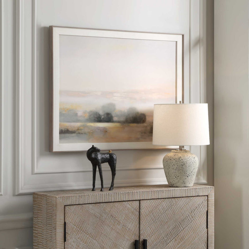 Black horse sculpture by Uttermost, detailed figurine from the Hello Friend collection, showcasing elegant craftsmanship.
