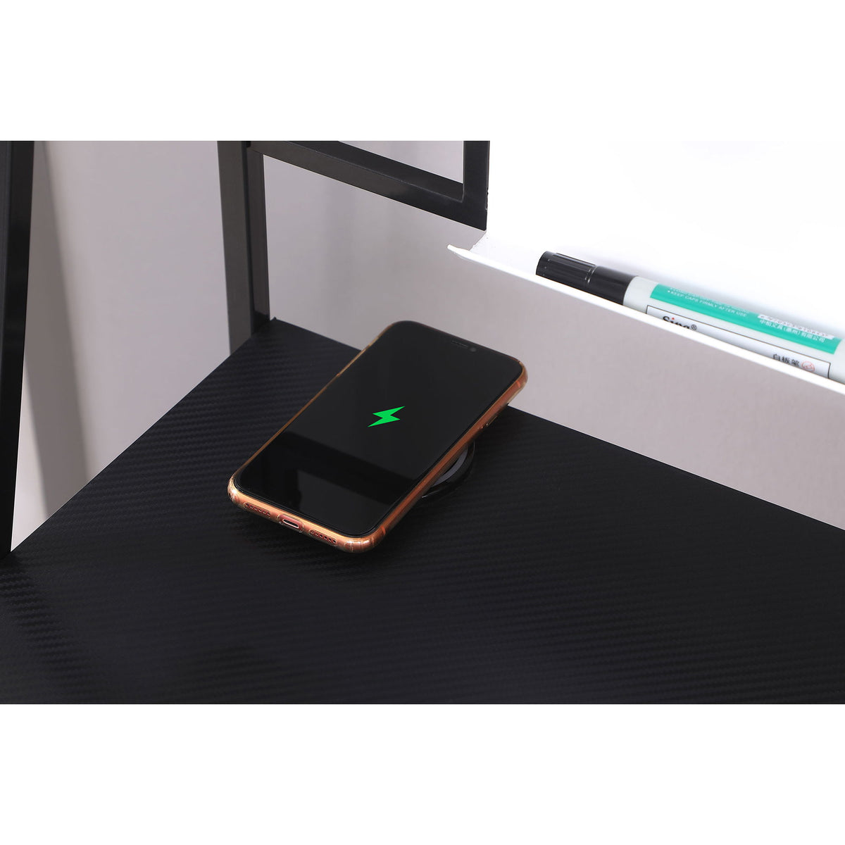 Darby - Writing Desk With USB Ports - Black