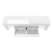 TV Stand, Console, Media Entertainment Center, Storage Cabinet, Glossy Contemporary & Modern - White - R&R Furniture Gallery (Fountain Valley, CA)