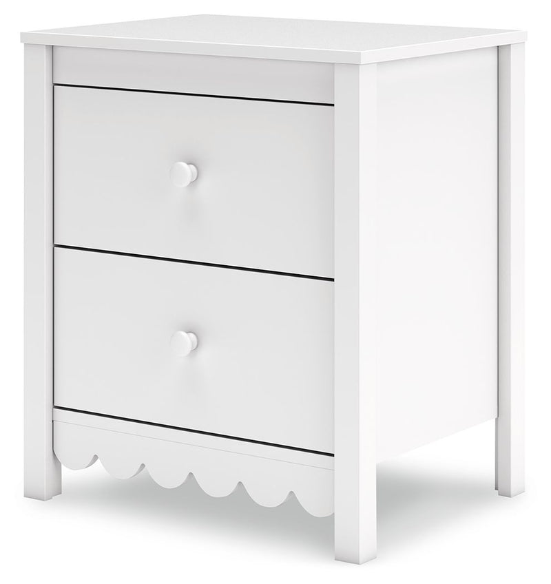 Hallityn - Two Drawer Night Stand - White - R&R Furniture Gallery (Fountain Valley, CA)