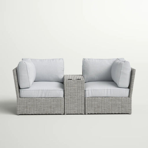 Outdoor Wicker Loveseat With Cushions - R&R Furniture Gallery (Fountain Valley, CA)