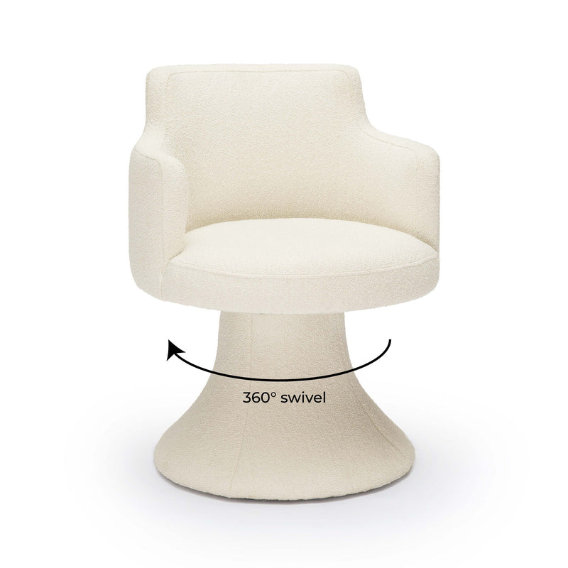 Jeffree - Performance Boucle Swivel Dining Chair - R&R Furniture Gallery (Fountain Valley, CA)