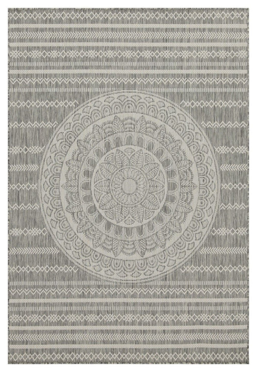Sunshine - 5'3" X 7'3" Indoor, Outdoor Area Rug - Silver - Polypropylene - R&R Furniture Gallery (Fountain Valley, CA)