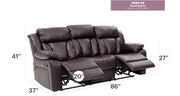 Elegant reclining sofa from Glory Furniture with plush cushions and a sleek design, perfect for leisure and relaxation.