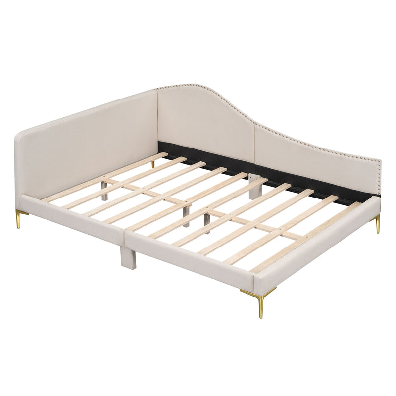 Upholstered Daybed With Headboard And Armrest, Support Legs - R&R Furniture Gallery (Fountain Valley, CA)