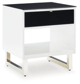 Gardoni - Rectangular End Table - White / Black - R&R Furniture Gallery (Fountain Valley, CA)