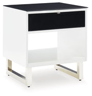 Gardoni - Rectangular End Table - White / Black - R&R Furniture Gallery (Fountain Valley, CA)