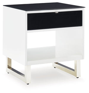 Gardoni - Rectangular End Table - White / Black - R&R Furniture Gallery (Fountain Valley, CA)