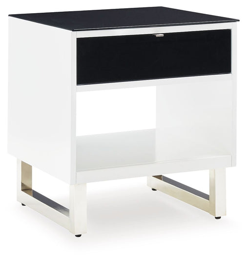 Gardoni - Rectangular End Table - White / Black - R&R Furniture Gallery (Fountain Valley, CA)