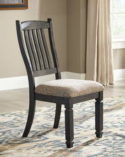 Tyler Creek - Dining UPH Side Chair (Set of 2) - Slatback - Black / Grayish Brown - R&R Furniture Gallery (Fountain Valley, CA)