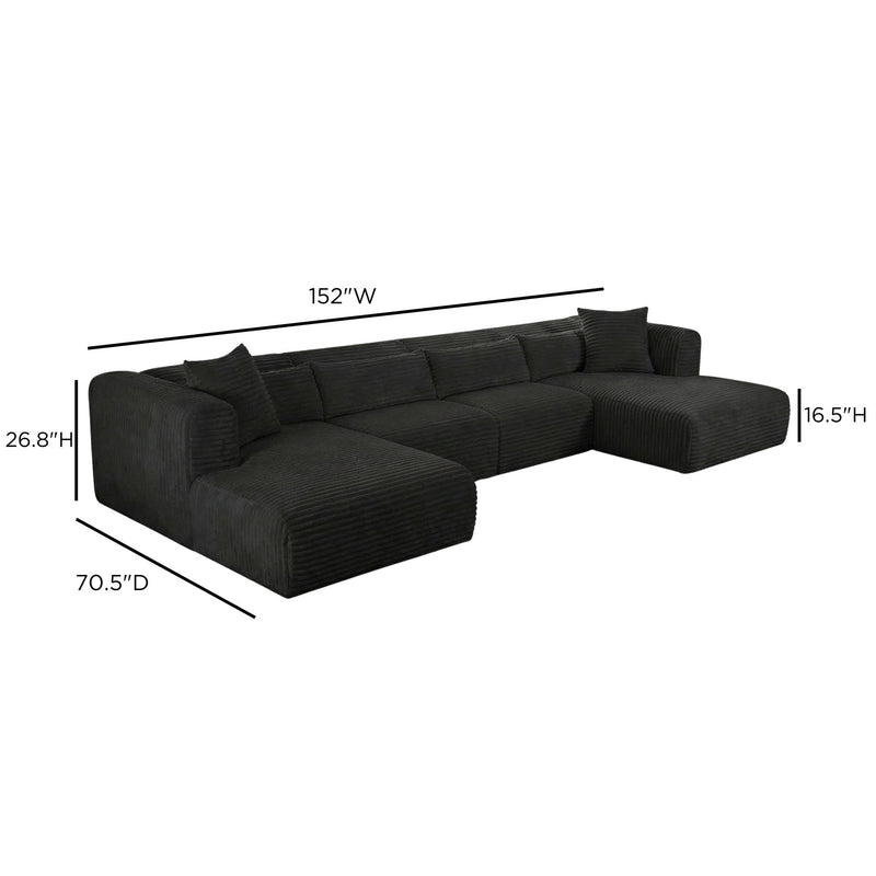 Tarra - Fluffy Oversized Corduroy Modular Sectional - R&R Furniture Gallery (Fountain Valley, CA)