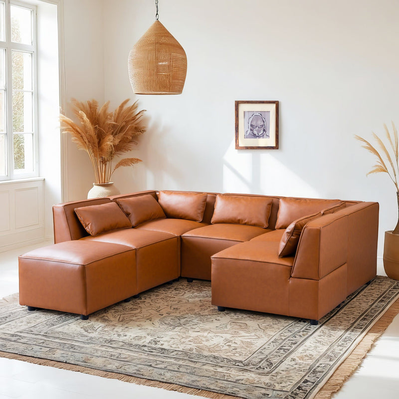 Wexford - Modular Sofa - Cognac - R&R Furniture Gallery (Fountain Valley, CA)