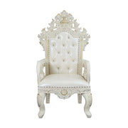 Adara - Arm Chair (Set of 2) - Pearl White Synthetic Leather & Antique White - R&R Furniture Gallery (Fountain Valley, CA)