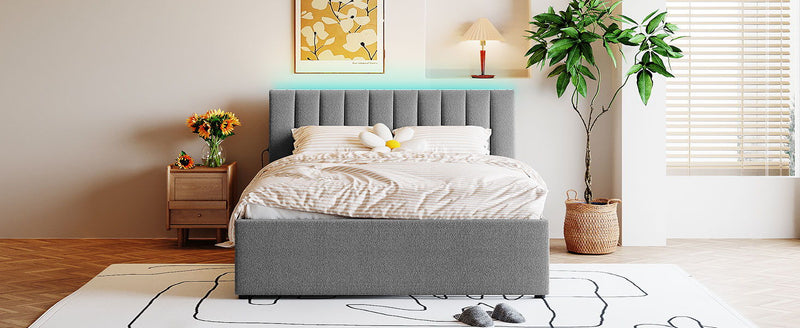 Upholstered Platform Bed With Trundle - R&R Furniture Gallery (Fountain Valley, CA)