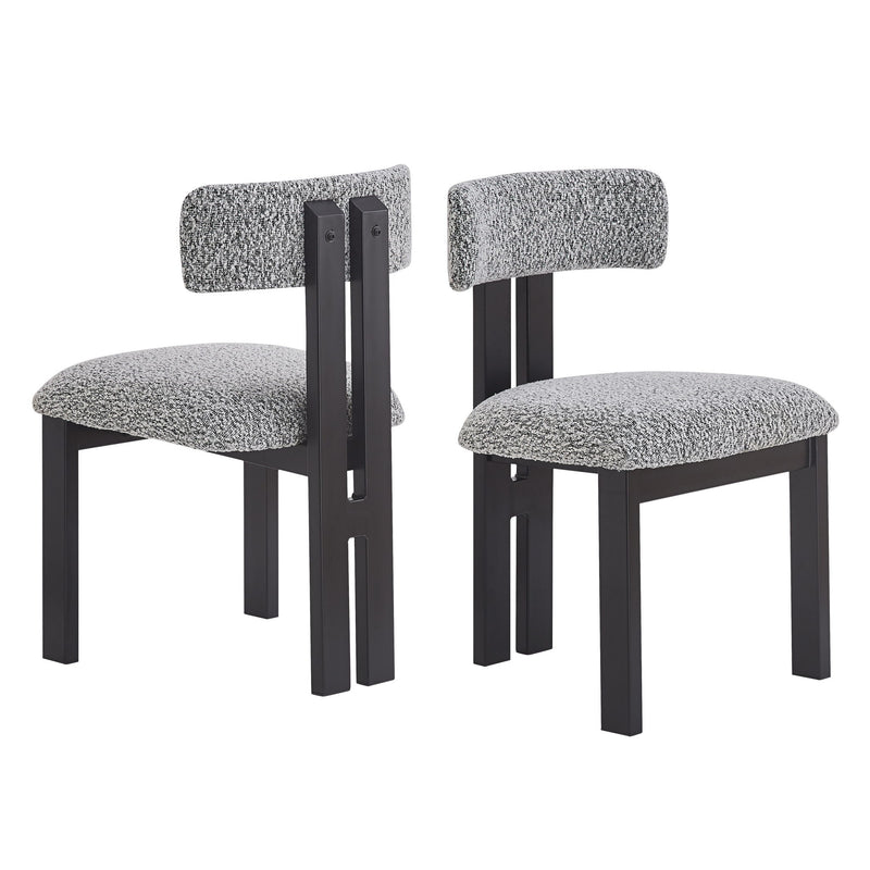 Modern Upholstered Armless Dining Chairs With Metal Legs - R&R Furniture Gallery (Fountain Valley, CA)