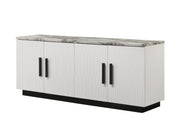 Matilda - Cabinet Console Table With White Faux Marble Top - White - R&R Furniture Gallery (Fountain Valley, CA)