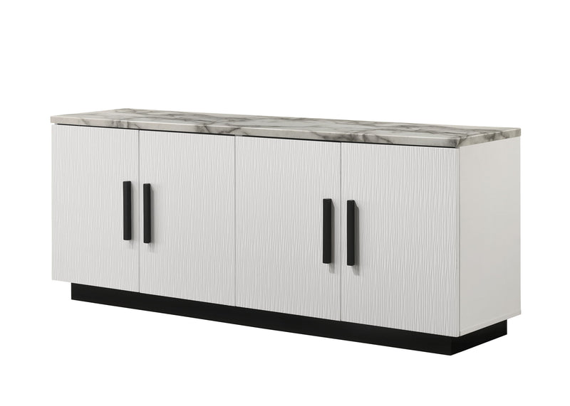 Matilda - Cabinet Console Table With White Faux Marble Top - White - R&R Furniture Gallery (Fountain Valley, CA)