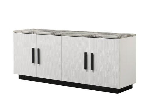 Matilda - Cabinet Console Table With White Faux Marble Top - White - R&R Furniture Gallery (Fountain Valley, CA)