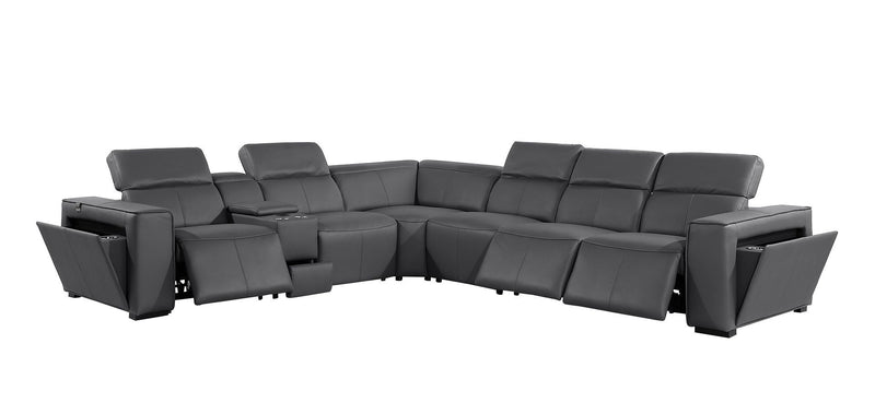 1224 - 7-Piece L-Shaped Sectional Sofa In With 3 Power Recliners & Power Headrests
