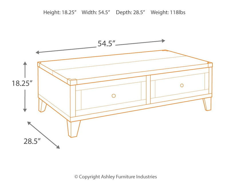 Todoe - Lift Top Cocktail Table - Dark Gray - R&R Furniture Gallery (Fountain Valley, CA)